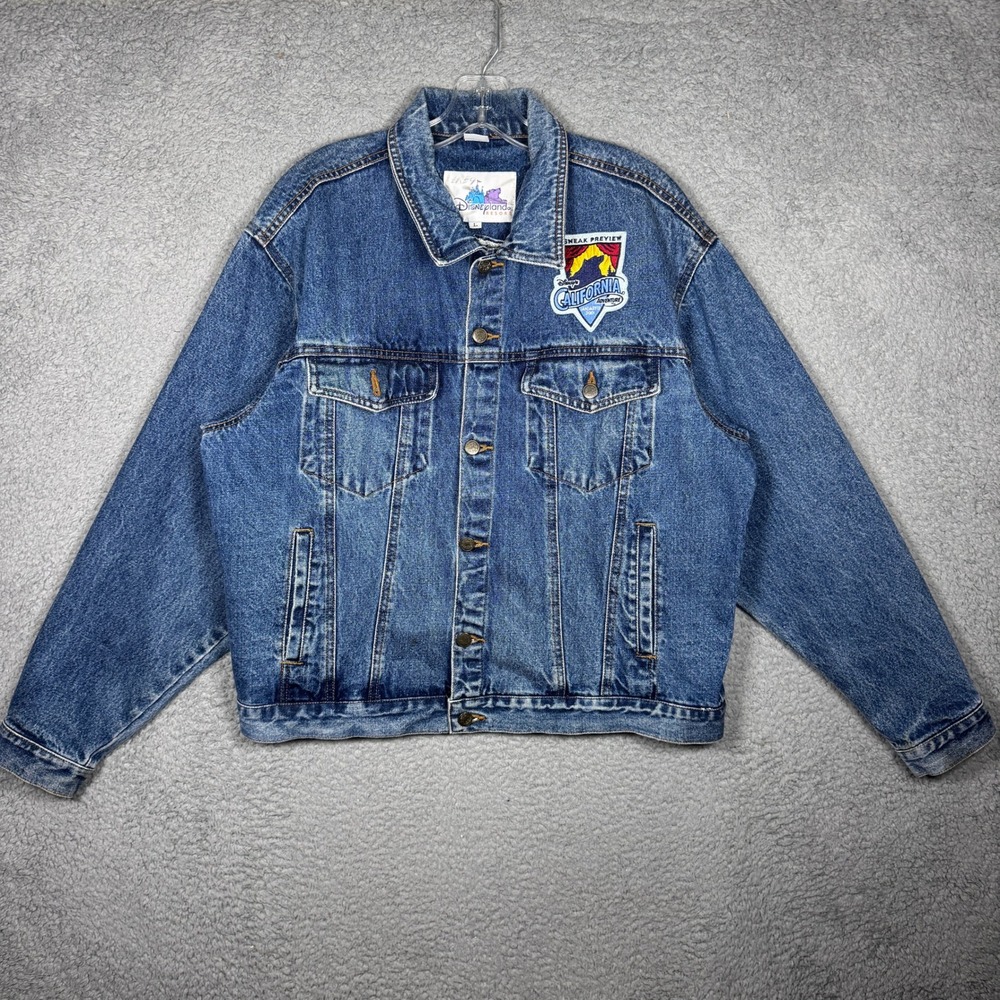 Vintage Disneyland Resort California Adventure 2001 Sun Wheel Denim Jacket L Y2K